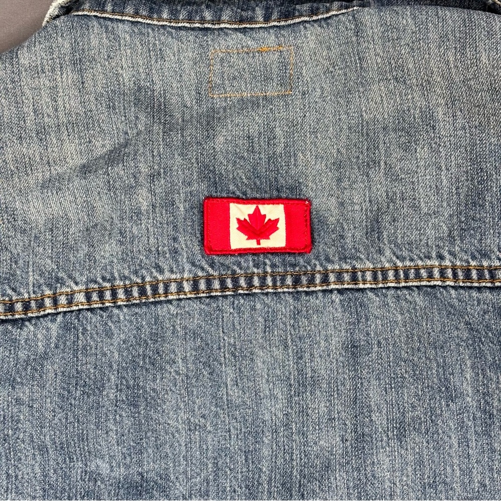 Olympics Canada Jacket Mens Extra Large Hudson's Bay Patches Denim 2012 London - Picture 8 of 12